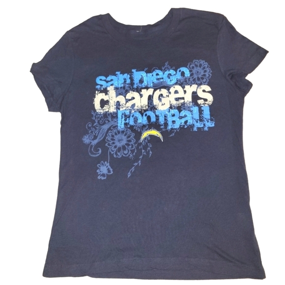 Ladies San Diego Chargers Official NFL Team Round Neck T-shirt Navy Size Med - Picture 1 of 7